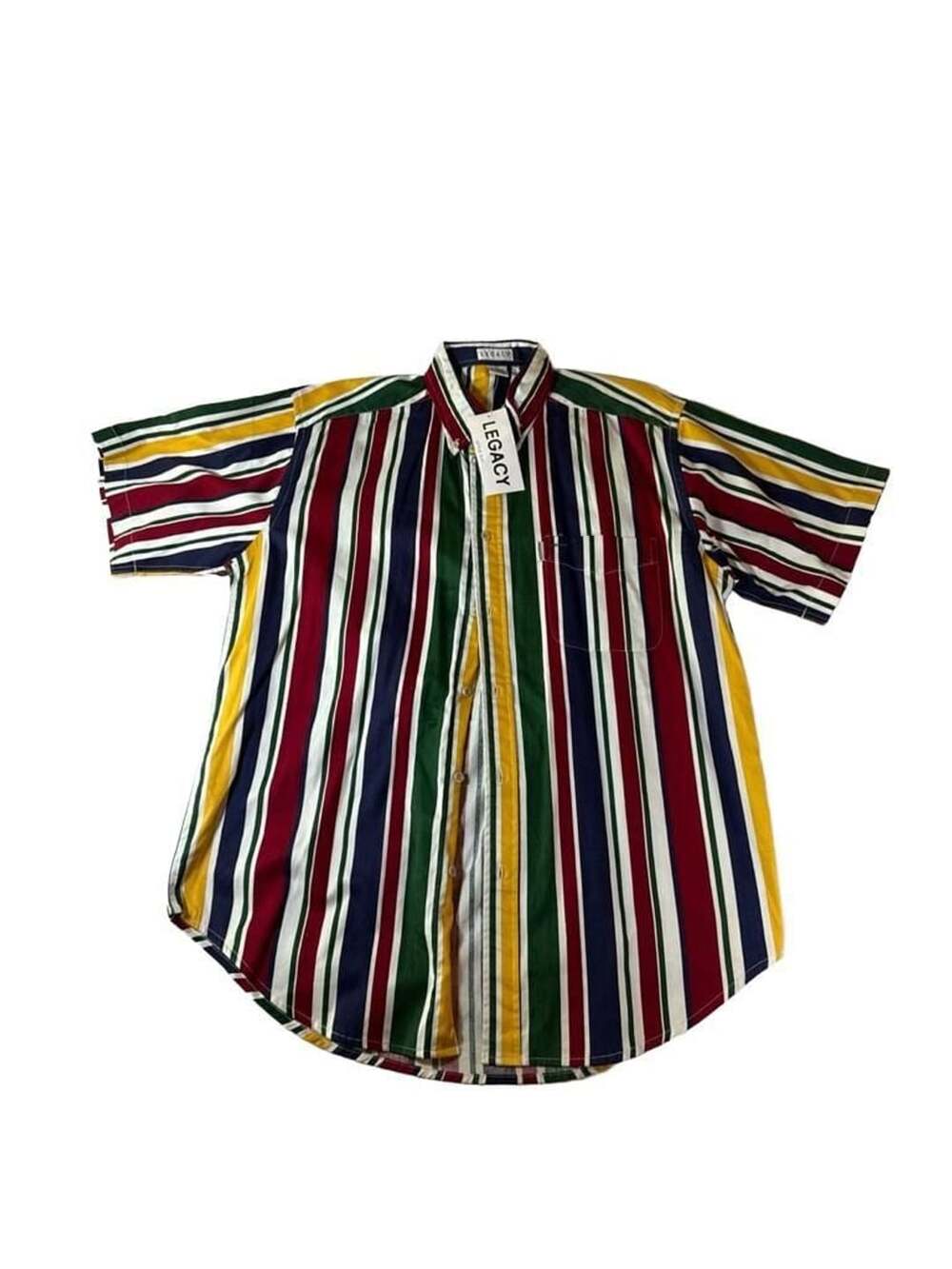 Legacy Style 8421 Striped Short Sleeve Button Down Shirt Size Medium New with Ta